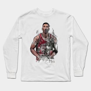 Scottie Pippen sketch art Long Sleeve T-Shirt